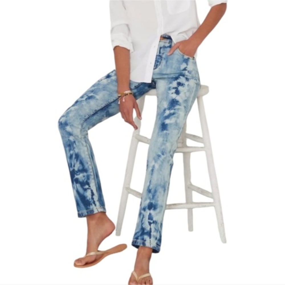 Pilcro & the Letterpress Tie Dye Comfy Stretch Boyfriend Straight Jeans Size 27